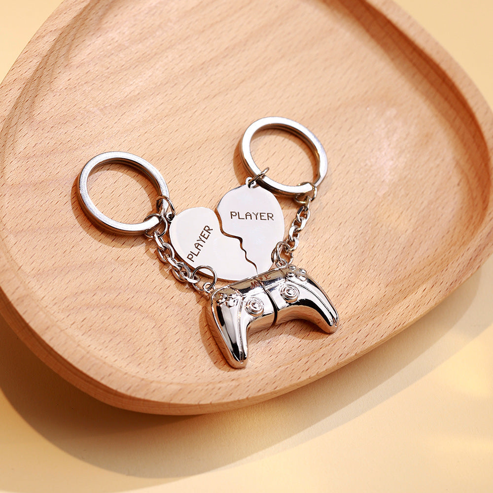 Heart engraved handle keychain Valentine&