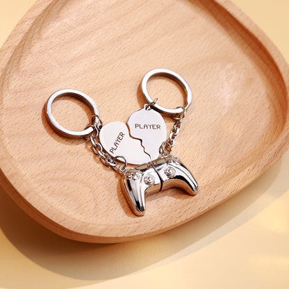 Heart engraved handle keychain Valentine&