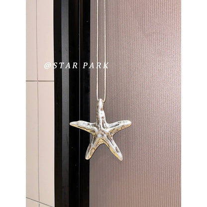 starfish necklace long heavy work necklace