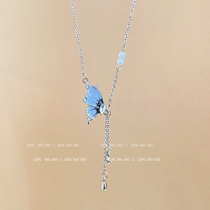 Titanium steel pearl clavicle necklace