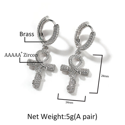 Hip-hop Anhe snake zircon earrings