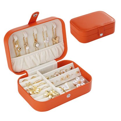 Portable travel girl multi-layer jewelry box