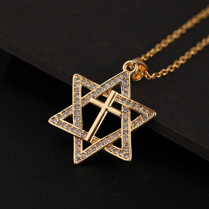 star of david necklace cross diamond necklace