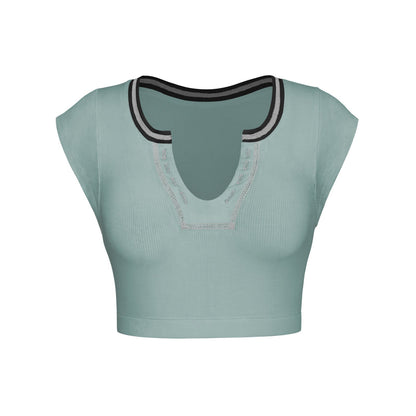 Slim Fit Ultra Short Sexy Spicy Girls Top Knitted Thread T-shirt