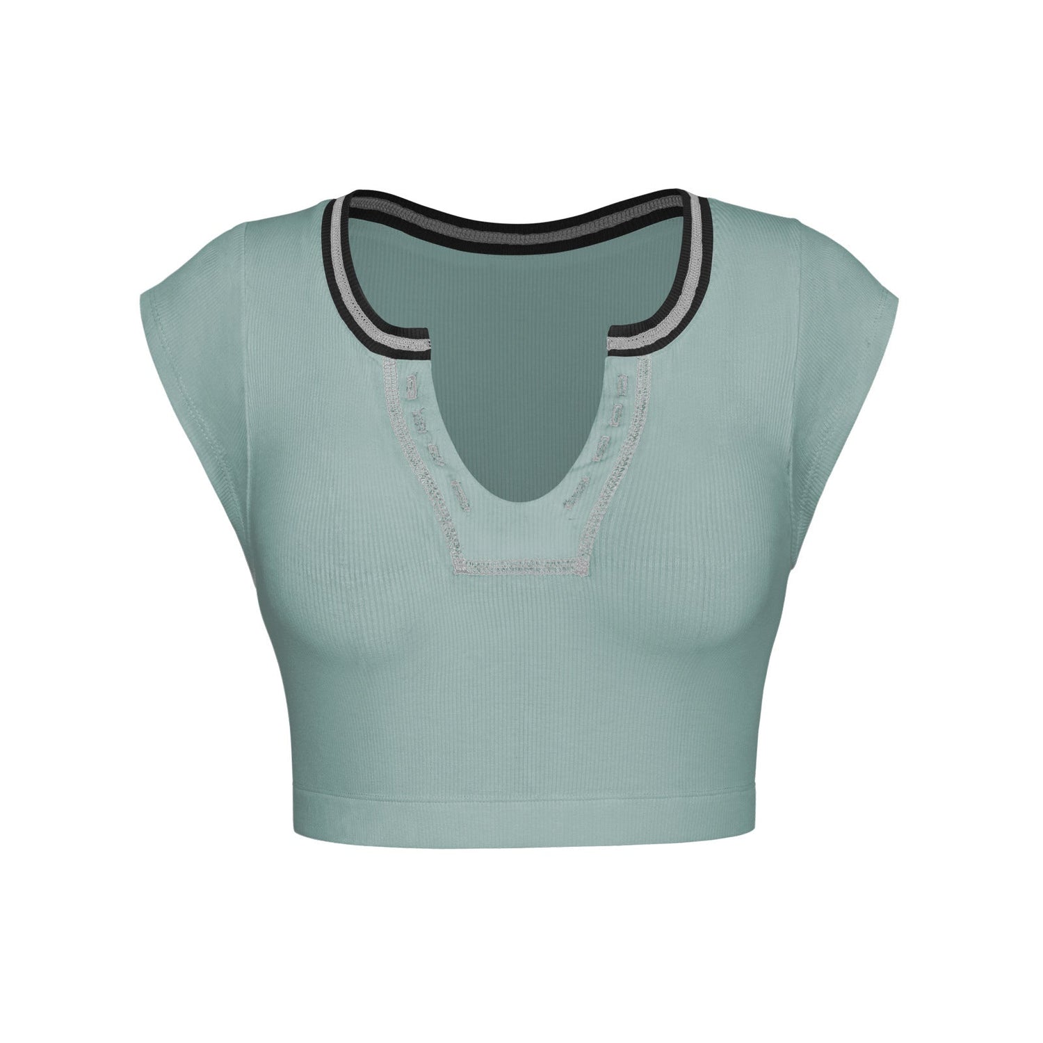 Slim Fit Ultra Short Sexy Spicy Girls Top Knitted Thread T-shirt