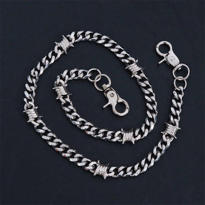 Stainless steel thorn titanium steel Cuban chain trouser chain