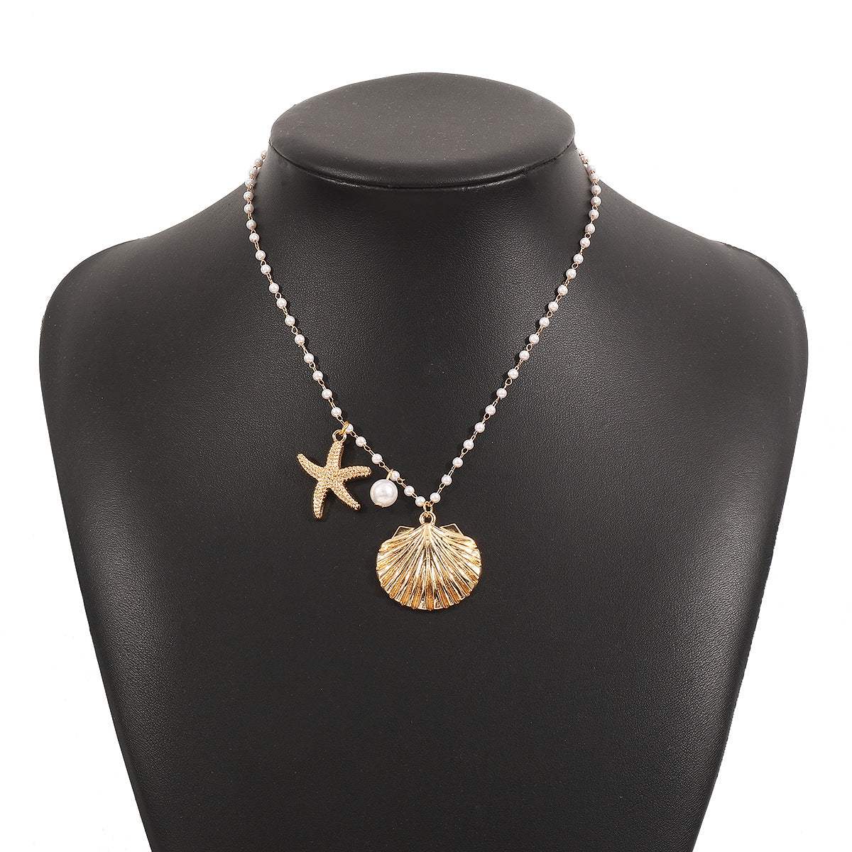 starfish necklace shell pearl light luxury necklace