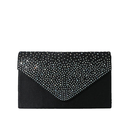 Colorful hot diamond black clutch