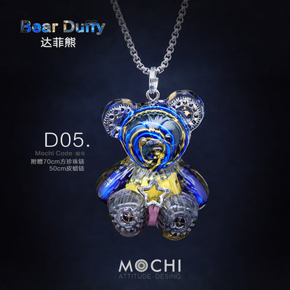 Creative Cyberpunk Duffy Bear Couple Necklace Sweatshirt Pendant