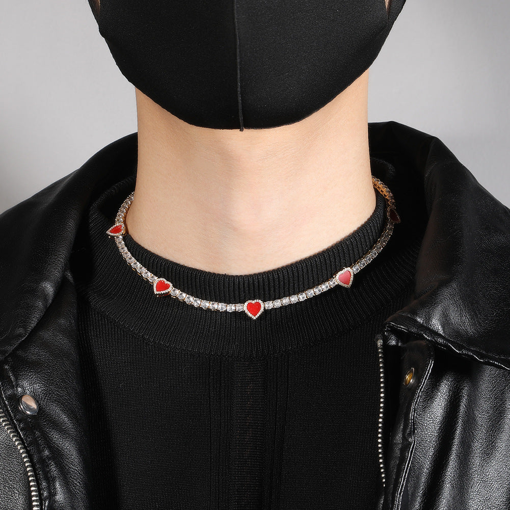 Colorful love tennis chain high-end zircon necklace bracelet