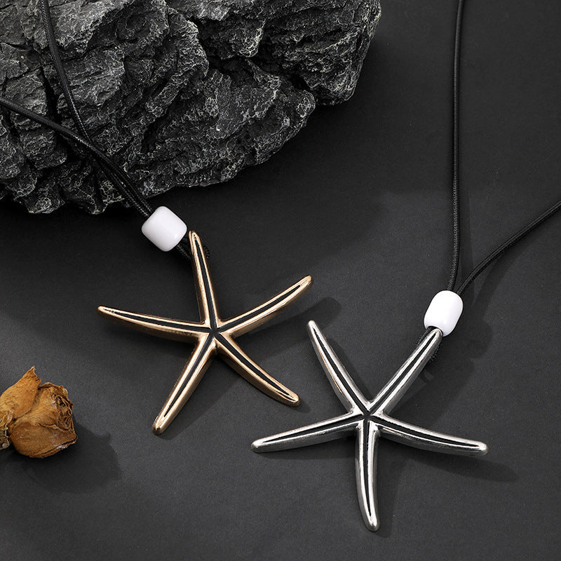 starfish necklace geometric long necklace