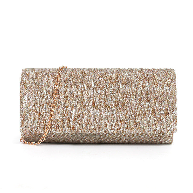 Fantasy shiny pleated clutch bag