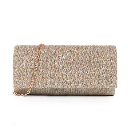 Fantasy shiny pleated clutch bag
