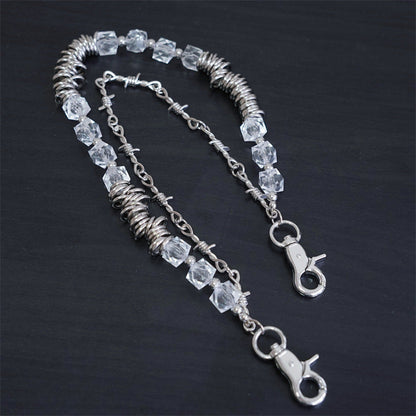 Retro fashion thorn shaped pearl bag chain