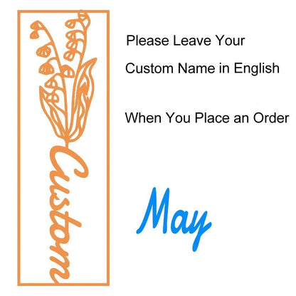 customized birthday flower name bookmark