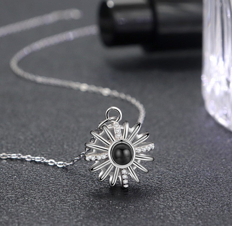 925 Silver Round Hollow Projection Necklace