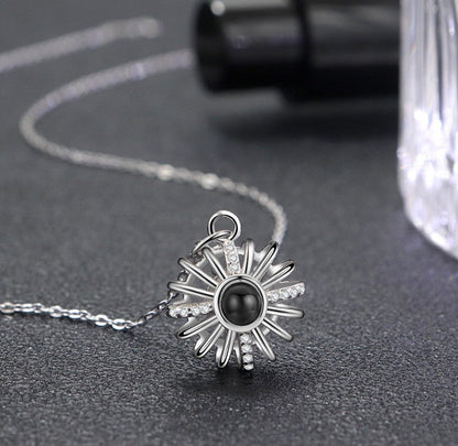 925 Silver Round Hollow Projection Necklace