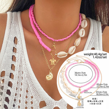starfish necklace shell rice bead gravel necklace