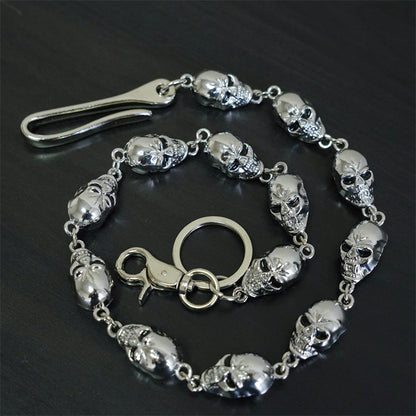 Punk metal big ghost head hip-hop pants chain