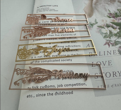 customized birthday flower name bookmark