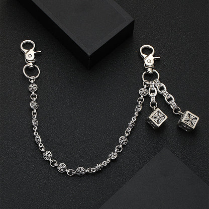 Retro cross flower ball bag chain