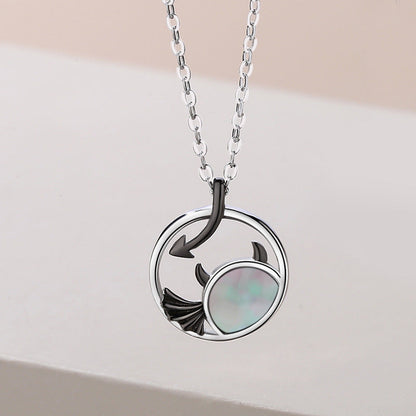 Pair of Devil and Angel matching Necklace Sterling Silver 2022 Cartoon Ring Hollow Couple Necklace Pendant