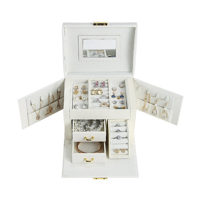 PU leather dustproof large capacity drawer jewelry box