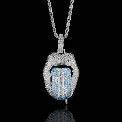 Dollar Mouth Tongue Hip Hop Jewelry Micro-inlaid Zircon Pendant wholesale