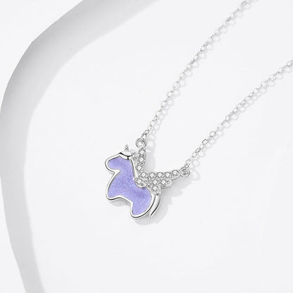 Cartoon Unicorn Necklace Women&