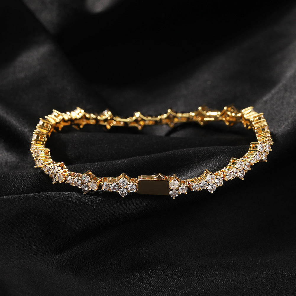 Diamond-studded high-end airplane tennis chain