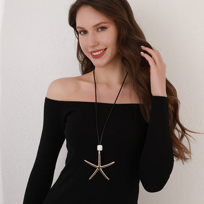 starfish necklace geometric long necklace