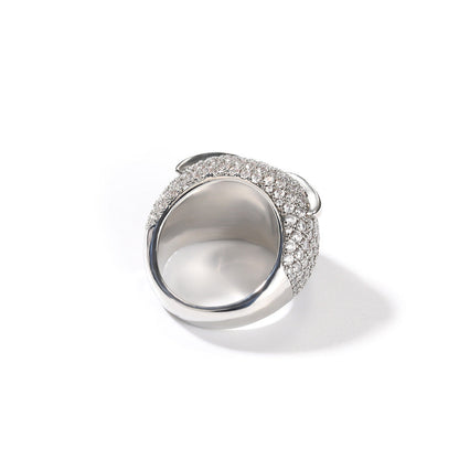 Hip-hop creative owl zircon-encrusted ring