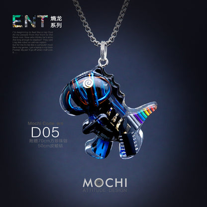 Original Cyberpunk Little Dinosaur Delicate High Design Couple Necklace