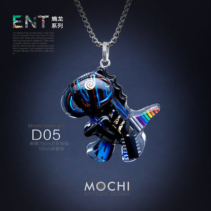 Original Cyberpunk Little Dinosaur Delicate High Design Couple Necklace