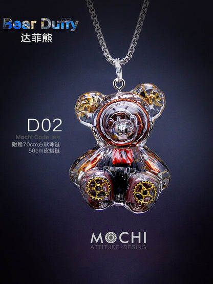 Creative Cyberpunk Duffy Bear Couple Necklace Sweatshirt Pendant