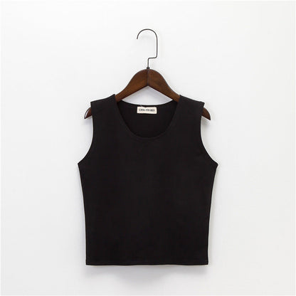 Bottoming sleeveless suspender sports midriff-baring vest