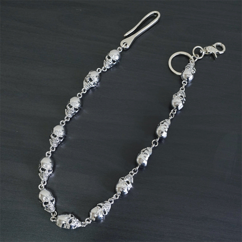 Punk metal big ghost head hip-hop pants chain