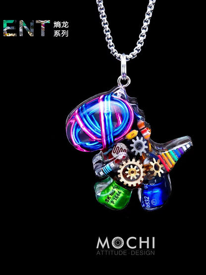 Original Cyberpunk Little Dinosaur Delicate High Design Couple Necklace
