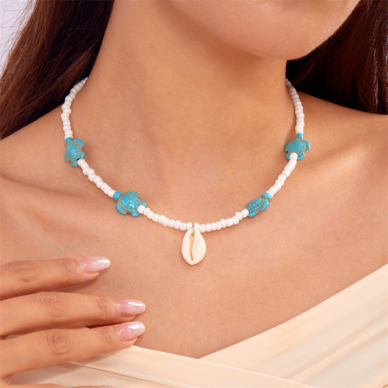 starfish necklace pearl multi-layer stacking necklace