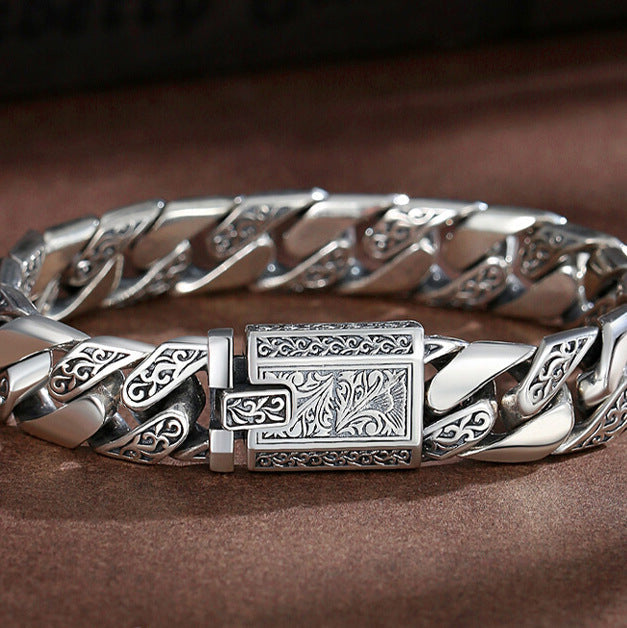 Tang grass pattern punk bare bracelet