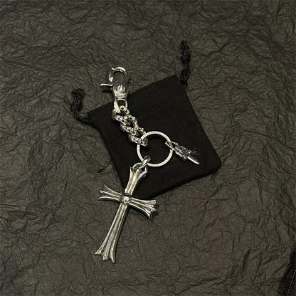 Retro cross sword keychain