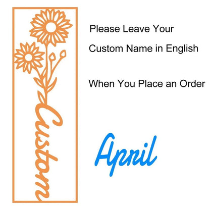 customized birthday flower name bookmark