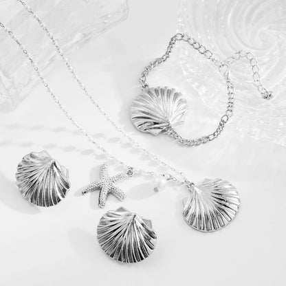 starfish necklace shell pearl light luxury necklace