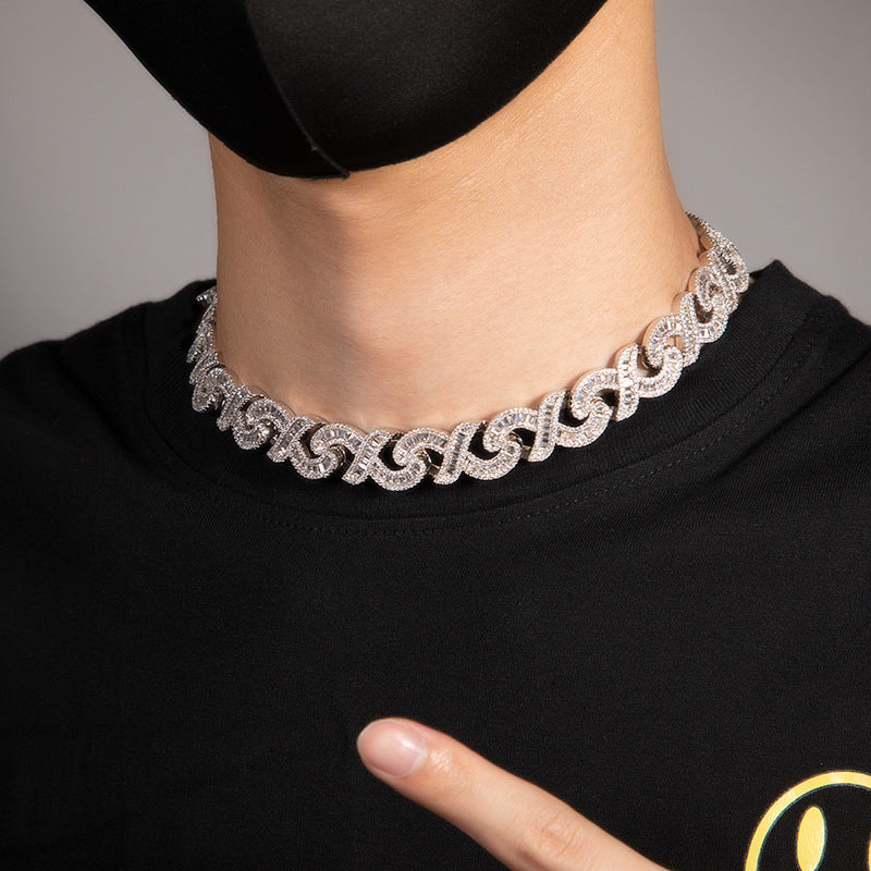 15mm Diamond Geometric Infinity Cuban Chain