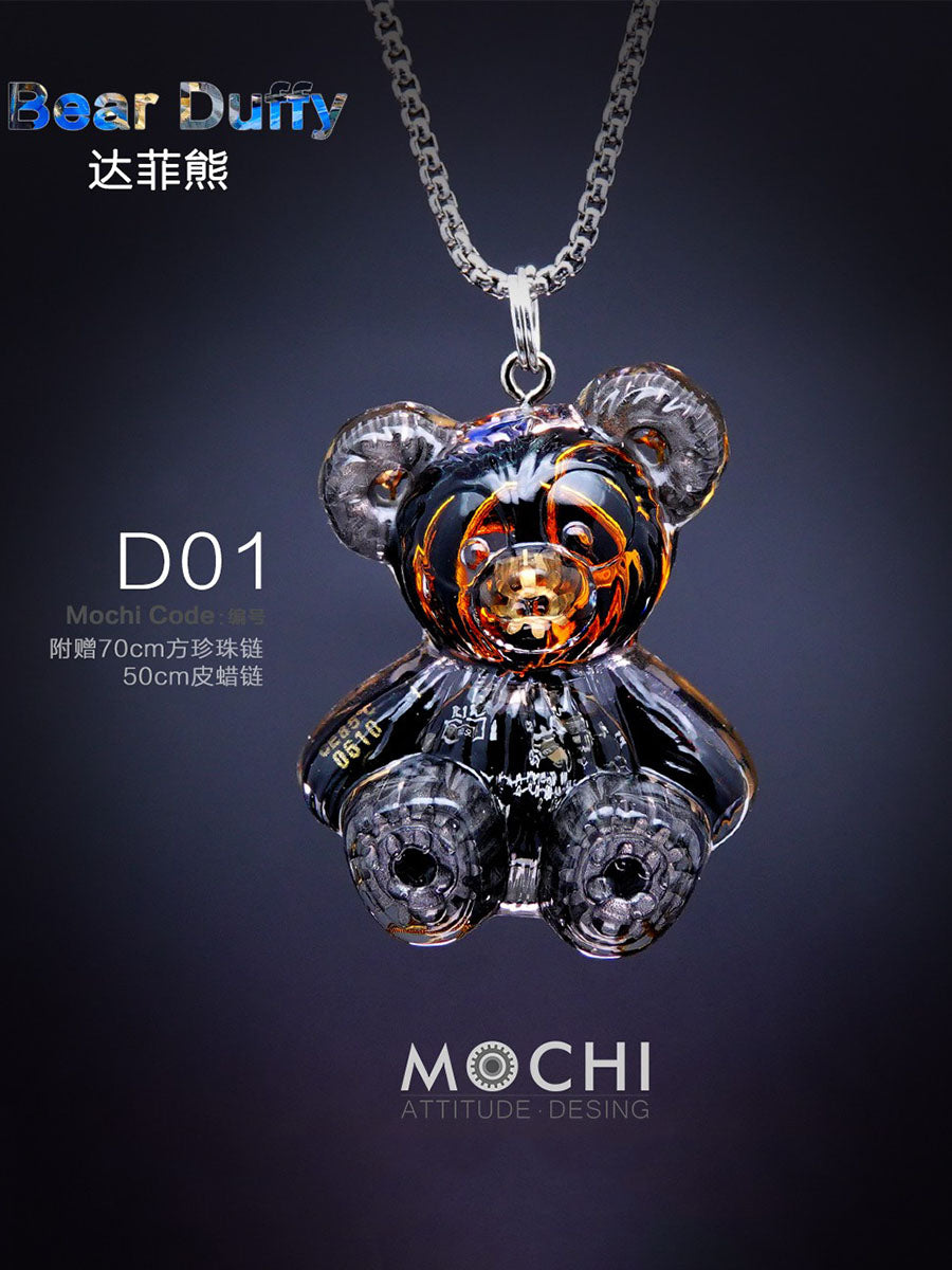 Creative Cyberpunk Duffy Bear Couple Necklace Sweatshirt Pendant