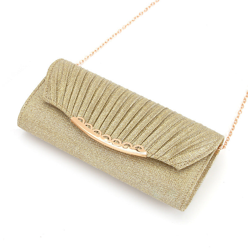 Pleated stitching chain crossbody Clutch Handbag