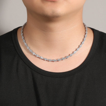 Diamond-studded high-end airplane tennis chain