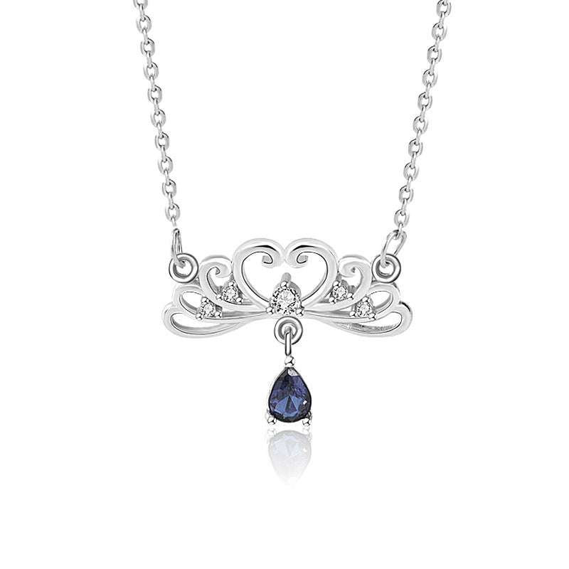 Vintage s925 Sterling Silver matching Necklace Princess and Knight Couple Necklace Valentine&