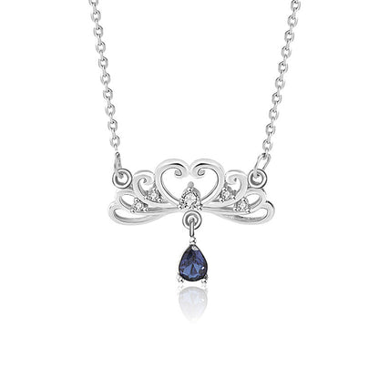 Vintage s925 Sterling Silver matching Necklace Princess and Knight Couple Necklace Valentine&