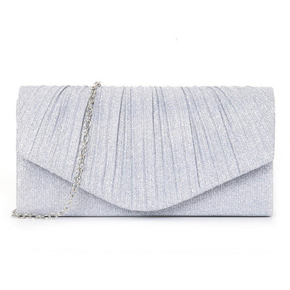 pleated striped veil flashing material handbag